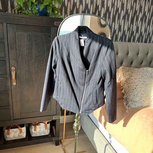 NWT Navy Pinstripe Blazer Jacket - Picture 1 of 7